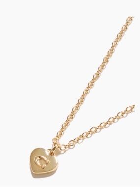 Coach Necklace with Heart Shaped Pendant - Gold